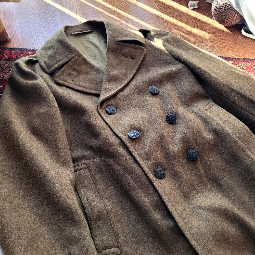 VTG WW2 Wool Trench Coat - Picture 4 of 10